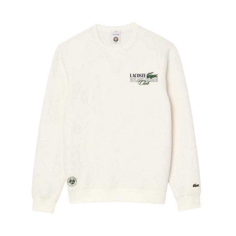 Lacoste Unisex Adult Roland Garros Edition Sweatshirt  Cream